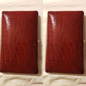 Abas red croc wallet